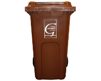 Brown garden waste bin